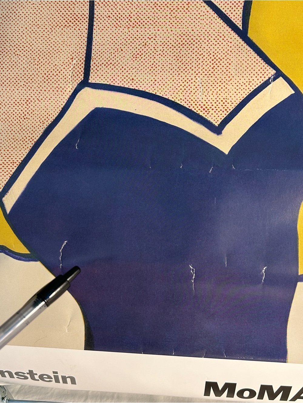 Vintage Roy Lichtenstein poster Girl With Ball MoMA NY pop art Print 2003 20x33 - Picture 14 of 16